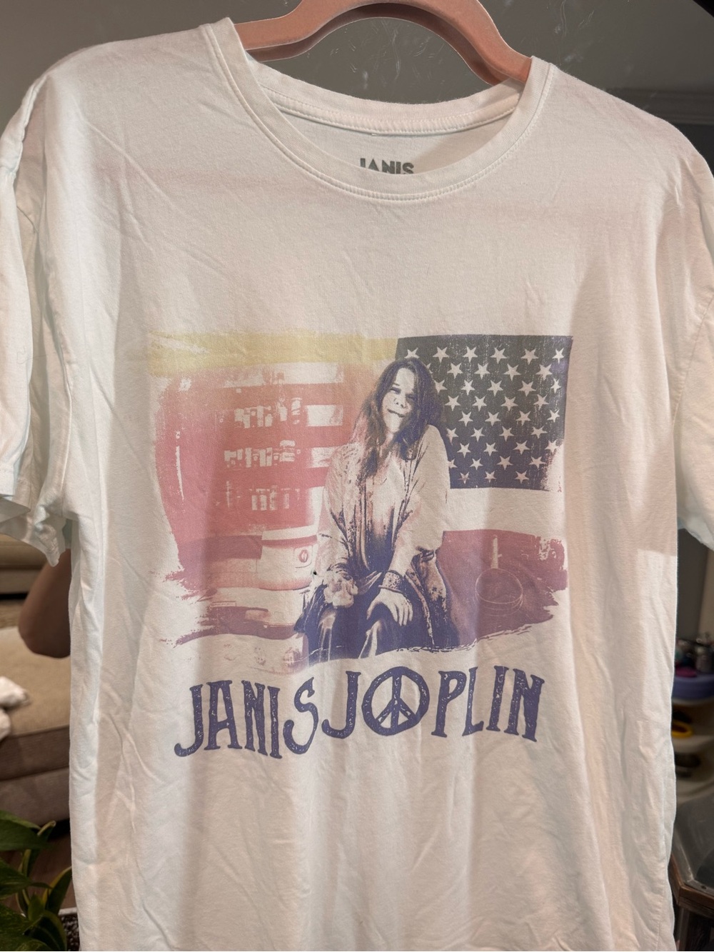 Janis Joplin White Graphic night shirt - Icon Photo Print